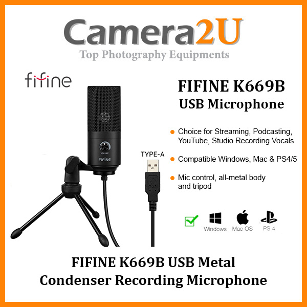 FIFINE K669B USB Metal Condenser Recording Microphone for MAC / Windows